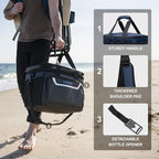 EVERFUN Small Cooler Bag 24/48 Can Insulated Lunch Box Double Deck Soft Leak-Proof Waterproof Collapsible Ice Chest for Men Women Work Travel Car Trip Picnic Beach
