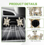 2PCS Sea Turtles Car Air Freshener Vent Clip, Bling Cute Turtle Vent Clips for Cars, Rhinestone Auto Air Conditioning Outlet Clip, Ocean Theme Interior Decor Car Accessories (White)