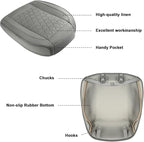 West Llama Linen Front Car Seat Cover Protector Anti-Slip Bottom Seat Cover Fits 95% of Vehicles,Wrapping Around The Bottom,Triangular Pattern(Gray-2Pcs)