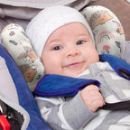 KAKIBLIN Baby Support Pillow, Head and Neck Support, 2 in 1 Banana Neck Pillow for Baby Newborn, Adjustable Stroller Head Pillows for Kids (Hedgehog)
