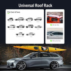 WOOWAVE Premium Kayak Roof Rack Pads Universal Car Soft Roof Rack Kayak Carrier for Canoe/Surfboard/Paddleboard/SUP/Snowboard with Tie Down Straps, Tie Down Rope, Quick Loop Strap and Storage Bag