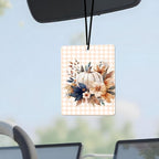 Fall Pumpkin Car Air Freshener 4 Pcs, Watercolor Floral Scented Hanging Decor for Women, Vehicles Home Office, Autumn Harvest Mirror Accessory Gift