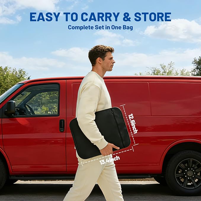 for Ford Transit Van 2015-2026 High and Medium Roof Front Windshield & Side Window Covers, Foldable 3-Piece Window Shades Set, Custom Fit Sunshade Visor for UV & Heat Block, Cargo Van Accessories