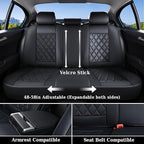 Coverado Car Seat Covers Full Set, Black Seat Covers, Waterproof Faux Leather Car Seat Cover, Luxury Car Seat Cover, Automotive Seat Covers 5 Seats, Car Seat Protector Universal Fit Most Cars