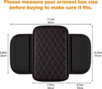 Center Console Cover for Cars Fit for Jeep Compass Leather Armrest Covers with 2 Storage Bags(Black&Red)