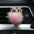 HungMieh 1PCS Bling Car Accessories for Women, Rhinestone Car Décor Interior, Car Charm Air Vent Clip with Pads for Fragrance (Owl Pink)