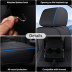Coverado Chevy Silverado Seat Covers, Faux Leather Seat Covers Fit for Chevy Silverado GMC Sierra 2007-2026 1500, 2015-2026 2500HD 3500HD Crew Double Extended Cab (Front,Blueline)