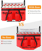 Bodaon Insulated Grocery Bags with 4 Cup Holders -Insulated Bags for Food Delivery with Zippered Top, Food Carrier for Catering, Pizza Bag and Cooler Bag for Takeout, Picnic, Shopping, Car Use