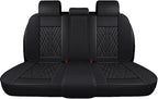 Premium Nappa Leatherette Car Seat Cover Set Custom Fit for Honda CR-V CRV 2000-2023 2024 2025 2026 Water-Proof Breathable Faux Leather Seat Cushion Protectors (Full Set 5 Seats,Red Line)
