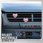 2PCS Bling Heart Air Vent Clips, Heart Shaped Crystal Air Freshener Vent Clips, Rhinestone Air Conditioning Outlet Clip, Universal Interior Decor Car Accessories for Women Girls (Pink)