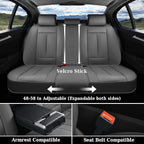 Coverado Car Seat Covers Full Set, Premium Nappa Leather Seat Covers for Car, Waterproof Car Seat Protector with Lumbar Support, Automotive Seat Covers Universal Fit for Most Cars SUV Truck(Gray)
