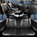 CX-70 Car Seat Covers Fit for Mazda CX-70 2025-2026, Full Coverage Premium Leather Waterproof Breathable Seat Covers, Automotive Seat Protectors, Airbag Compatible(Full Set Seats, Black Beige)