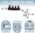 Dual Connector Pressure Washer Wand for Foam Cannon, Dual-Connector Lance Accessory with 5 Pressure Washer Spray Nozzles, 4000 PSI