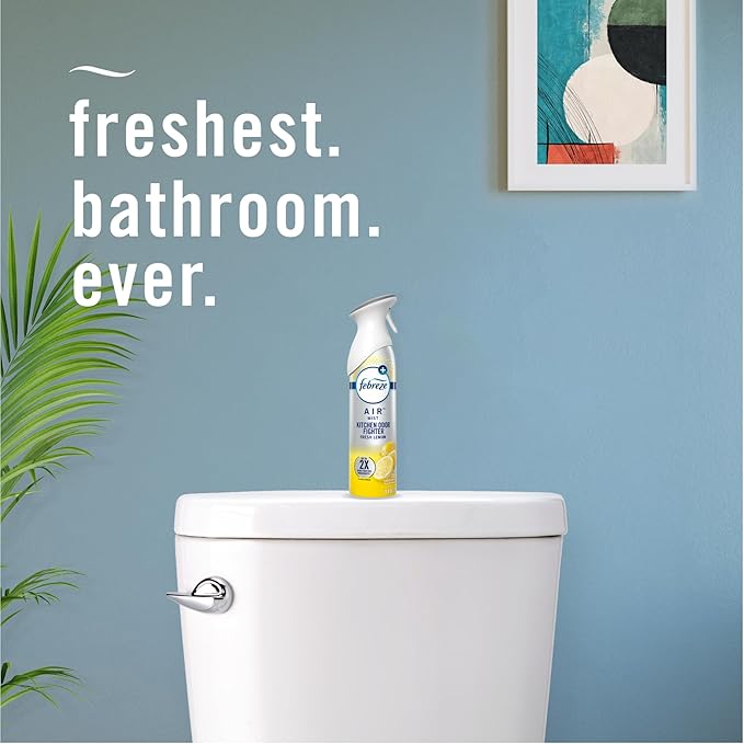 Febreze Air Mist Air Freshener Spray, Odor-Fighting Room Spray, Air Fresheners for Home and Bathroom and Kitchen, Aerosol Can, Kitchen Odor Fighter Scent, 8.8oz (Pack of 3)