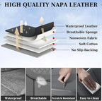Coverado Car Seat Covers Front Seats, Luxury Nappa Leather Waterproof Seat Covers for Cars, Universal Front Seat Covers, Driver Seat Protector Automotive Interior Accessories Fit for Most Cars,(Gray)
