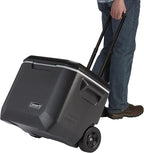 Coleman Xtreme 50qt Rolling Cooler with Wheels, Extra-Walled Insulation Keeps Ice up to 5 Days, Portable Wheeled Hard Chiller