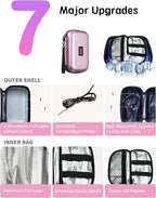 Insulin Cooler Travel Case with Temp Display, 2 x 180g TSA Approved Ice Packs, 9-Layer Insulation for Improved Cooling, Insulin Pen Case, Waterproof, for Daily Use and Trips (Pink)