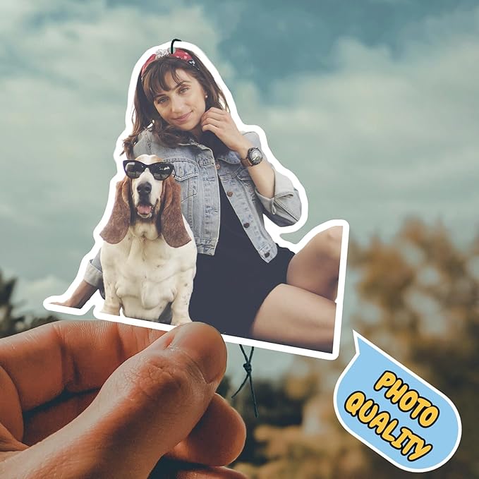Custom Car Air Freshener - Double Sided Photo Personalized Smell Fresheners With Picture Text for Car Wardrobe Bathroom (Crop - 6 Pcs 1 Set)