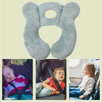 Baby Travel Pillow, Infant Kid's Cushion Soft and Skin Friendly for Car Seat, Pushchair and Stroller (Plush Grey)