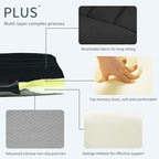 Car Seat Cushion Pad for Driving, Chair Cushion for Office/Truck with Memory Foam, Seat Cushion Comfortable and Durable Black 2" Thick