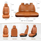 Coverado Car Seat Cover, Cover for Cars Front Seat, Premium Leather, Universal Fit Waterproof Seat Protectors, Car Seat Cushion Non-Slip for Most Cars-Brown