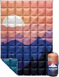 zzlamb Camping Blanket for Cold Weather,Outdoor Puffy Blanket Portable Down Alternative,Windproof Warm Cloak with Snaps,Cozy Quilt Backpacking Picnic RV Travel Plane Car Hammock Beach Climbing