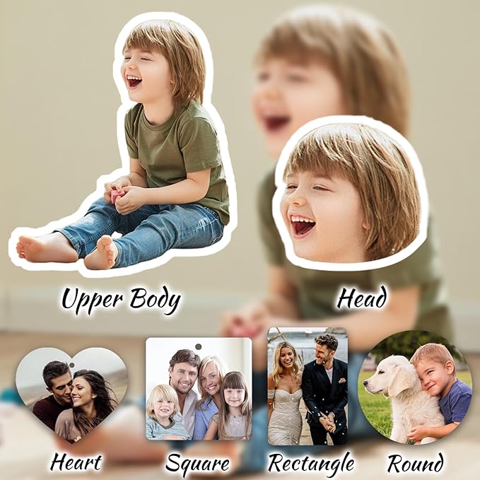 Custom Air fresheners with Picture - Personalized Photo Air Freshener for Car,Double Side Photo Text for Car Bathroom, Wardrobe Gifts for Boyfriend Men Women (Crop, personalized)