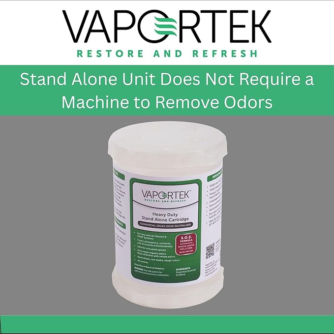 Vaportek Heavy Duty Smoke Odor Neutralizer Stand Alone Cartridge, HDSA 2.0, Smoke Odor Solution, Effectively Remove Smoke Smell in Spaces up to 20,000 Cubic Feet