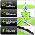 20" Pressure Washer Surface Cleaner with 4 Wheels - Coated Green Dual Handle Stainless Steel Surface Cleaner for Pressure Washer Attachment for Concrete, Patio, Sidewalk, Deck and Driveways - PWS20G