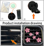 Daisy Air Vent Clips, 6 Pcs Cute Flower Car Air Conditioning Outlet Clip Car Air Freshener Clip Charm Car Interior Decor Charm Colorful Car Interior Accessories for Girls Women (Pink purple rose)