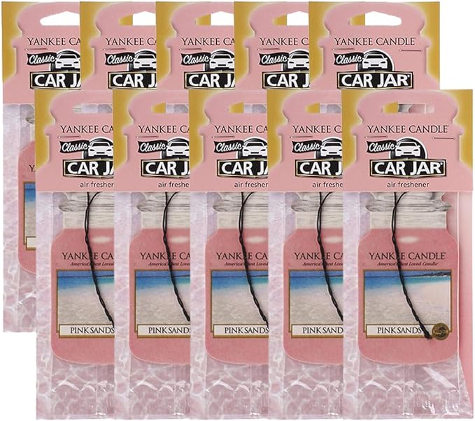 Yankee Candle Car Jar Pink Sands Air Freshener (Set of 10)