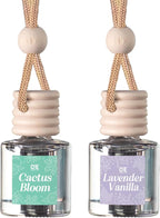 CANDECraftCo Car Air Hanging Fragrance Oil, Car Auto Freshener for Essential Oils, Scents Fragrance Aromatherapy Automobile Diffuser, Long Lasting (Cactus Bloom + Lavender Vanilla)