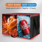 Bodaon 4-Pack Cooler Insulated Food Delivery Bag, Rideshare Delivery Bag, XXX-Large Thermal Bags for Catering/Hot Pizza, Travel/Camping Essentials/Picnic/Grocery Reusable Warmer Frozen, Black-Red Edge