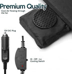 ZONETECH Black Cooling Car Seat Cushion 4-Pack 12V Automotive Adjustable Temperature Comfortable Cooling Car Seat Cover