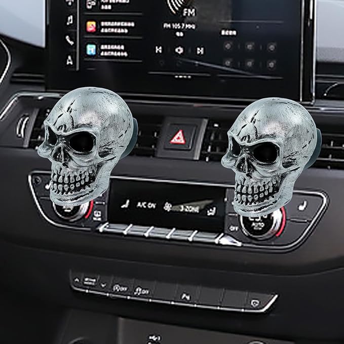 Skull Car Air Fresheners Cute Cool Funny Air Conditioning Vent Perfume Diffuser Decoration Interior Car Accessories 2 pcs