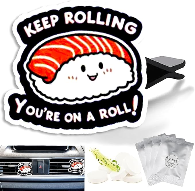 Cute Car Air Freshener Clips Sushi Car Vent Clips Sushi Cars Scents Cologne Air Conditioner Clip Auto Vent Interior Decoration Cars Accessories Sushis Gifts for Men Women,Friends