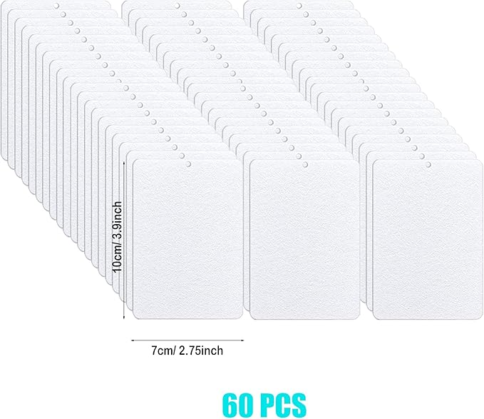 Allazone 120 PCS Sublimation Air Freshener Sheet Set 60 PCS Rectangle Car Scented Hanging Sheets Felt Air Freshener with Rope, Tassel, Wave Bead Chain for Car Home Use and Decor