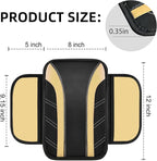 NBTEPEM Beige Center Console Cover, Sporty Leather Armrest Cover Cushion with 2 Storage Pockets, Universal Auto Middle Console Protector, Car Interior Accessories for Most SUV, Truck, Sedan Vehicles