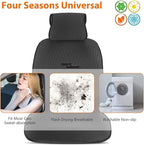 Sojoy IsoTowel Front Car Seat Cover-Microfiber Car Seat Protector Sweat-Quick Dry Non-Slip Seat Towel Cover-Honeycomb Cloth Four Seasons All Weather (Black)