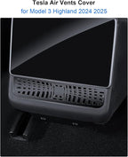 Tesla Air Vents Cover Model Y Juniper Model 3 Highland Alloy Rear Seat Center Console Air Vent Trim Cover Tesla Model 3 Accessories Backseat Air Condition Outlet Protector Black
