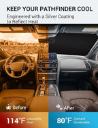 Proadsy Windshield Sun Shade for Nissan Pathfinder 2026 2025 2024 2023 2022 Foldable Front Sunshade Protector Sun Visor Blocks UV Rays Keep Car Cooler