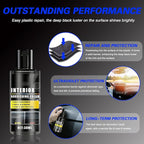 Plastic Trim Restorer, 7pcs Cars Interior Trim Scratch Remover Kit with Brush, Sponge, Microfiber Towel, Nourishing Cream Restorer Shines Darkens Faded Plastic & Rubber, 30mlx2
