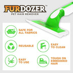 FurDozer Pet Hair Remover & Auto Detailing Tools - Cat & Dog Hair Remover for Carpets, Car Interiors, Couches, Bedding, & Pet Furniture (Green, (3 Pack) - X6, X3 PRO, X3 MINI)