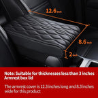 Car Center Console Heighten Cover, Leather Memory Foam Car Armrest Booster Pads, Leather Car Armrest Cover Protector, Suitable for Most Vehicles, SUVs, Trucks, Cars (Black)