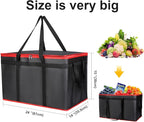 2 Pack XXXL Insulated Food Delivery Bag Black Red Cooler Bags Keep Food Warm Catering Therma for doordash Catering Cooler Bags Keep Food Warm Catering Therma Catering Shopper hot XXXL
