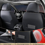 FLORICH Car Seat Covers, Premium Leatherette Car Seat Covers Full Set, Breathable Car Seat Cushion Front Seats and Back, Automotive Seat Protectors for Sedans Cars SUV Trucks - Black&Red