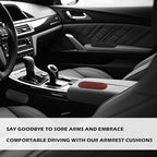 2PCS Leather Car Door Armrest Pad with Memory Foam,Comfort Car Elbow Rest Pad for Soothing Sore Elbows & Knees,Self-Stick Car Arm Rest Cover Pad Fit for Doors/Armrests Boxes (Black)