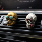 Sugar Skull Air Freshener for Car Truck Accessories for Men Women Witchy Decor Stuff for Automotive New Smell Fresheners Gothic Auto Decoration Spooky White Elephant Gifts for Adult
