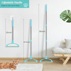 Carpet Rake for Pet Hair Removal, Reusable Pet Hair Removal Tool 56” Adjustable Long Handle Pet Hair Removal Broom, Cat Dog Hair Remover Carpet Brush Scraper for Rugs, Mats, Couch