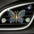 Bling Butterfly Car Clip Decor Interior，Cute Car Vent Clips Dashboard Decorations, Car Accessories Air Aromatherapy Vent Clip,Car Air Freshener Vent Clips, Rhinestone Car Accessories for Girls Womens Car Interior Decoration Cute Set (Blue Butterfly + 3...